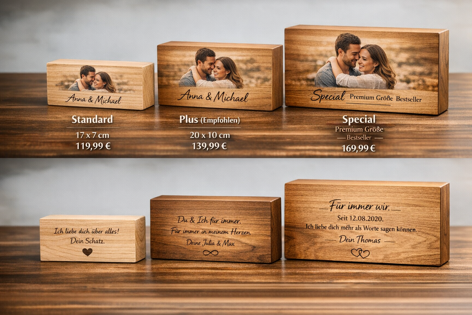 Motivations Holzblock – Personalisierte Deko mit Text